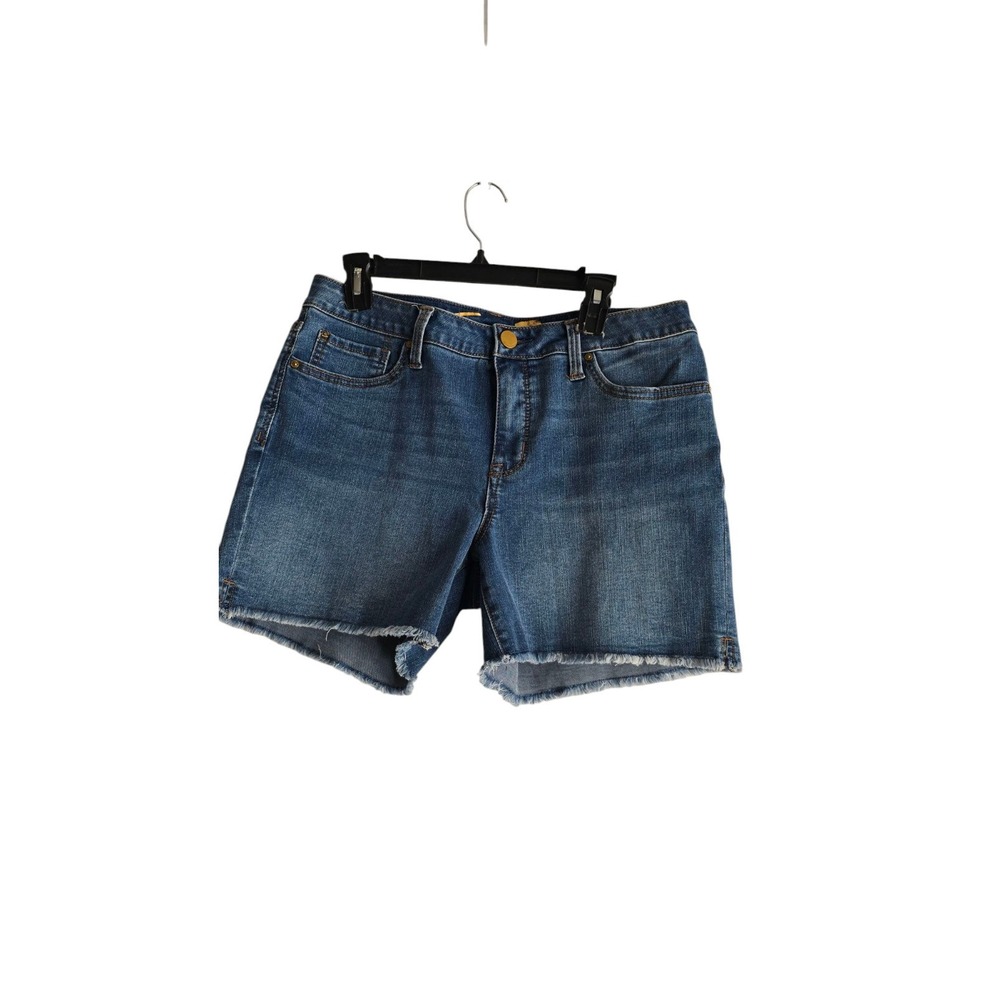 Seven 7 Jean Cut Off Shorts Womens Size 12 Weekend Shorts Blue Denim Flat‎ Front